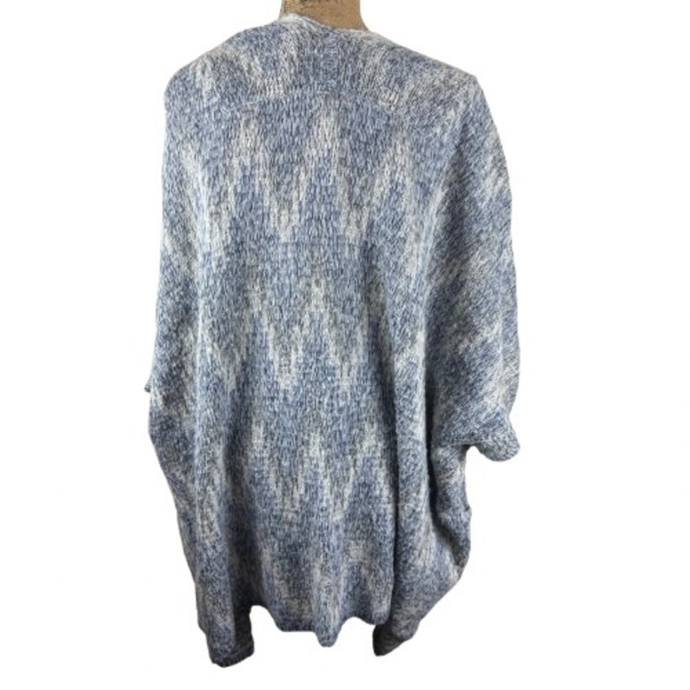 Lucky Brand Chevron Cocoon Cardigan Short Sleeve Knit Slouchy Cozy Size Medium - Picture 4 of 6